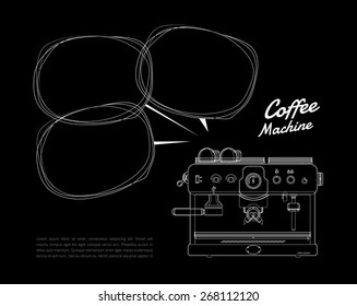 Coffee machine realistic black. vector illustration.