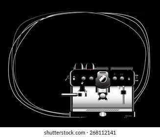 Coffee machine realistic black. vector illustration.