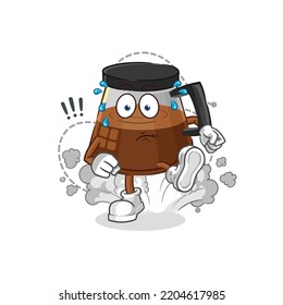 coffee machine running illustration. character vector