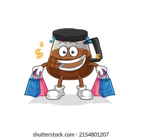 coffee machine shoping mascot. cartoon vector