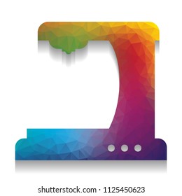 Coffee machine sign. Vector. Colorful icon with bright texture of mosaic with soft shadow on white background. Isolated.