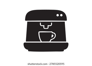 Coffee Machine Silhouette Vector Icon