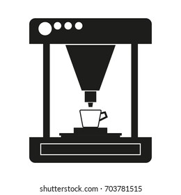 Coffee machine silhouettes Vector black icon on white background