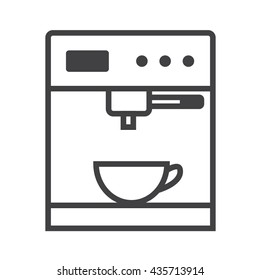 Coffee machine. Simple graphic illustration. Gray Icon Coffee machine. Vector Image.