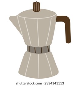 Coffee machine single 1 cute on a white background, vector illustration.