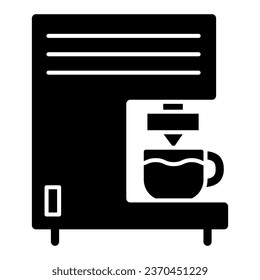 Kaffeemaschine feste Ikone. Kaffeemaschine Symbol, Piktogramm im Stil der Glyphe auf weißem Hintergrund. Elektrische Küchenausrüstung Zeichen für mobiles Konzept und Web-Design. Vektorgrafik