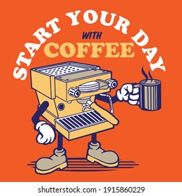 Kaffeemaschine Beginnen Sie Ihren Tag mit Kaffee