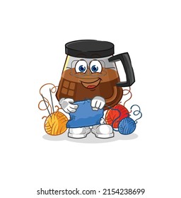 coffee machine tailor mascot. cartoon vector