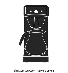 Coffee machine vector black icon.Isolated illustration black icon maker espresso. Vector illustration coffee machine on white background.