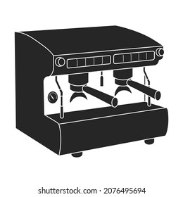 Coffee machine vector black icon.Isolated illustration black icon maker espresso. Vector illustration coffee machine on white background.