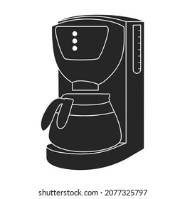 Coffee machine vector black icon.Isolated illustration black icon maker espresso. Vector illustration coffee machine on white background.