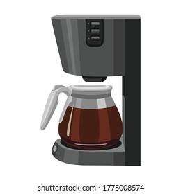 Coffee machine vector cartoon icon.Isolated illustration cartoon icon maker espresso. Vector illustration coffee machine on white background.