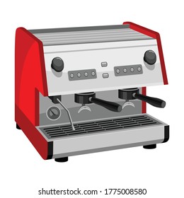 Coffee machine vector cartoon icon.Isolated illustration cartoon icon maker espresso. Vector illustration coffee machine on white background.