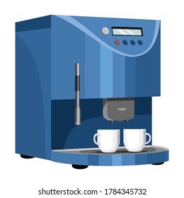Coffee machine vector cartoon icon.Isolated illustration cartoon icon maker espresso. Vector illustration coffee machine on white background.