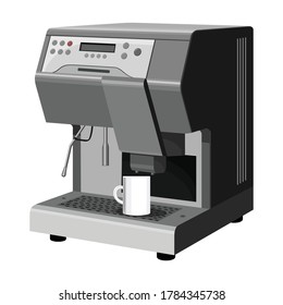 Coffee machine vector cartoon icon.Isolated illustration cartoon icon maker espresso. Vector illustration coffee machine on white background.
