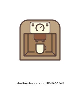 Coffee Machine vector concept brown icon or logo element