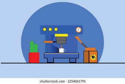 Coffee Machine , VECTOR DESIGN OF A SIMPLE COFFEE MACHINE 