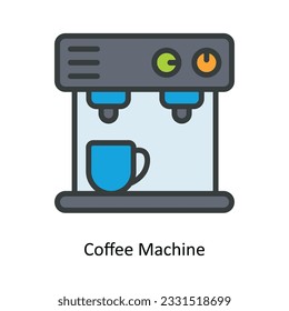 Coffee Machine Vector   Fill outline Icon Design illustration. Kitchen and home  Symbol on White background EPS 10 File