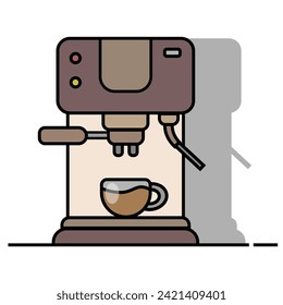 coffee machine vector flat design