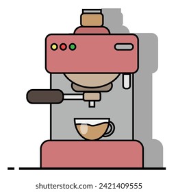 coffee machine vector flat design