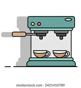 coffee machine vector flat design