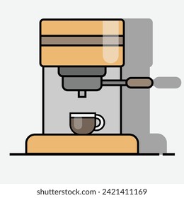 coffee machine vector flat design