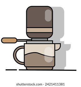 coffee machine vector flat design