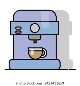 coffee machine vector flat design