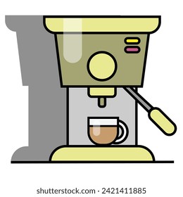 coffee machine vector flat design