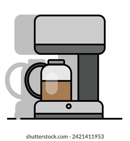 coffee machine vector flat design