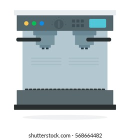 Coffee machine vector flat material design isolated on white