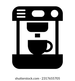 Coffee Machine Vector Glyph Icon For Personal And Commercial Use.
