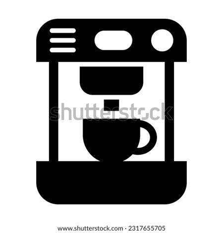 Coffee Machine Vector Glyph Icon For Personal And Commercial Use.
