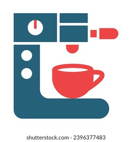 Coffee Machine Vector Glyph Two Color Icons For Personal And Commercial Use.

