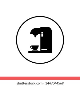 Coffee machine vector icon, espresso symbol. Simple, flat design for web or mobile app