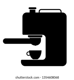 Coffee machine vector icon on white background.