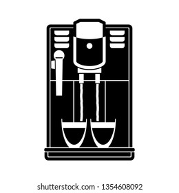 Coffee machine vector icon on white background.
