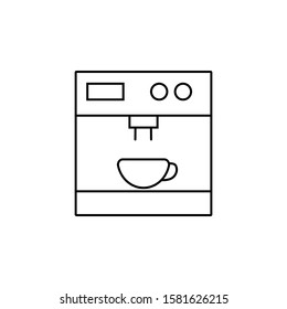 Coffee machine vector icon. outline flat sign for mobile concept and web design. Coffee machine glyph icon. Symbol, logo illustration. Vector graphics