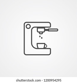 Coffee machine vector icon sign symbol