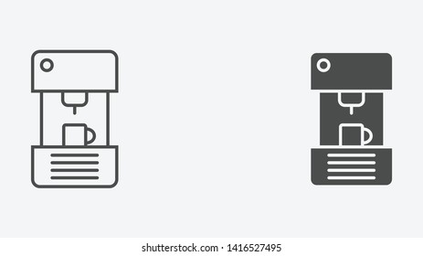 Coffee machine vector icon sign symbol