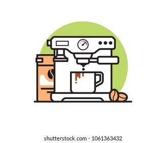 Coffee machine vector illustration