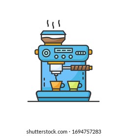 Ilustración vectorial de máquina de café. Café con vector de estilo relleno. Listo para usar para presentación de aplicaciones móviles del sitio web y cualquier otro proyecto