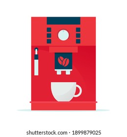 Coffee machine. Vector illustration in flat style, isolated on white background