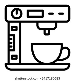 Coffee Machine Vector Line Icon Design