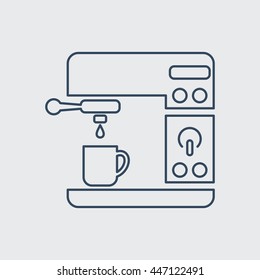 Coffee Machine Vector Line Icon. Eps.-10.