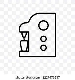 Coffee machine vector linear icon isolated on transparent background, Coffee machine transparency concept can be used for web and mobile