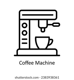 Coffee Machine vector  outline Design illustration. Symbol on White background EPS 10 File