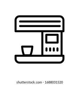 Icono de contorno vectorial Coffee Machine. Ilustración de estilo electrónico.