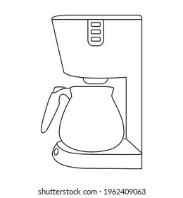 Coffee machine vector outline icon. Vector illustration maker on white background. Isolated outline illustration icon of coffee machine .