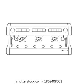 Coffee machine vector outline icon. Vector illustration maker on white background. Isolated outline illustration icon of coffee machine .